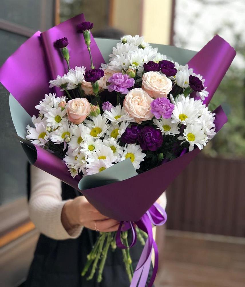 Букет цветов из: Хризантемы, Гвоздики и Розы в Чемодановке