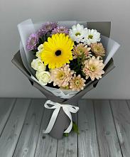 Букет цветов из:  Розы, Герберы и Хризантемы в Чемодановке