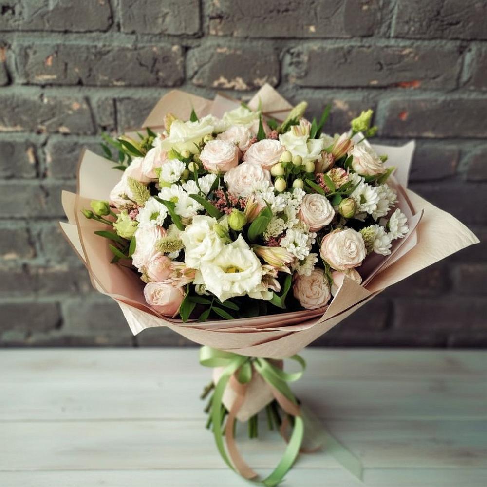 Букет цветов из: Альстромерии, Розы и Хризантемы в Чемодановке