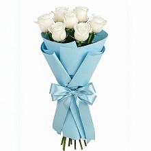 Букет 7 белых роз Проуд в Чемодановке