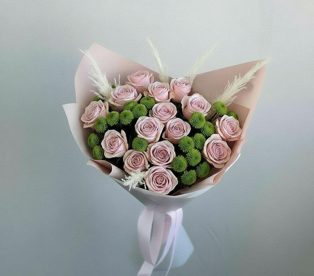 Букет цветов из: Розы и Хризантемы в Чемодановке