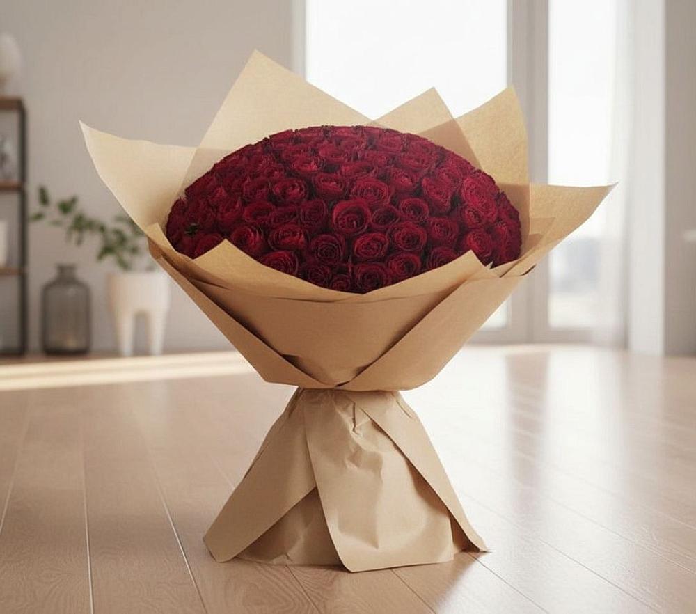 Букет 101 Красная роза в Чемодановке