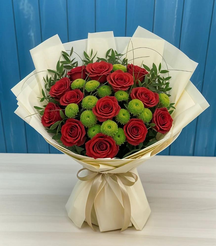 Букет цветов из: Розы и Хризантемы в Чемодановке